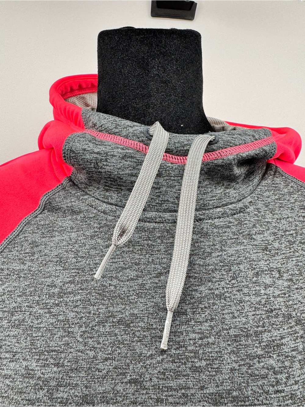 Nike Heather Gray and pink Hoodie sweatshirt with Size Large therma-fit - Picture 5 of 7